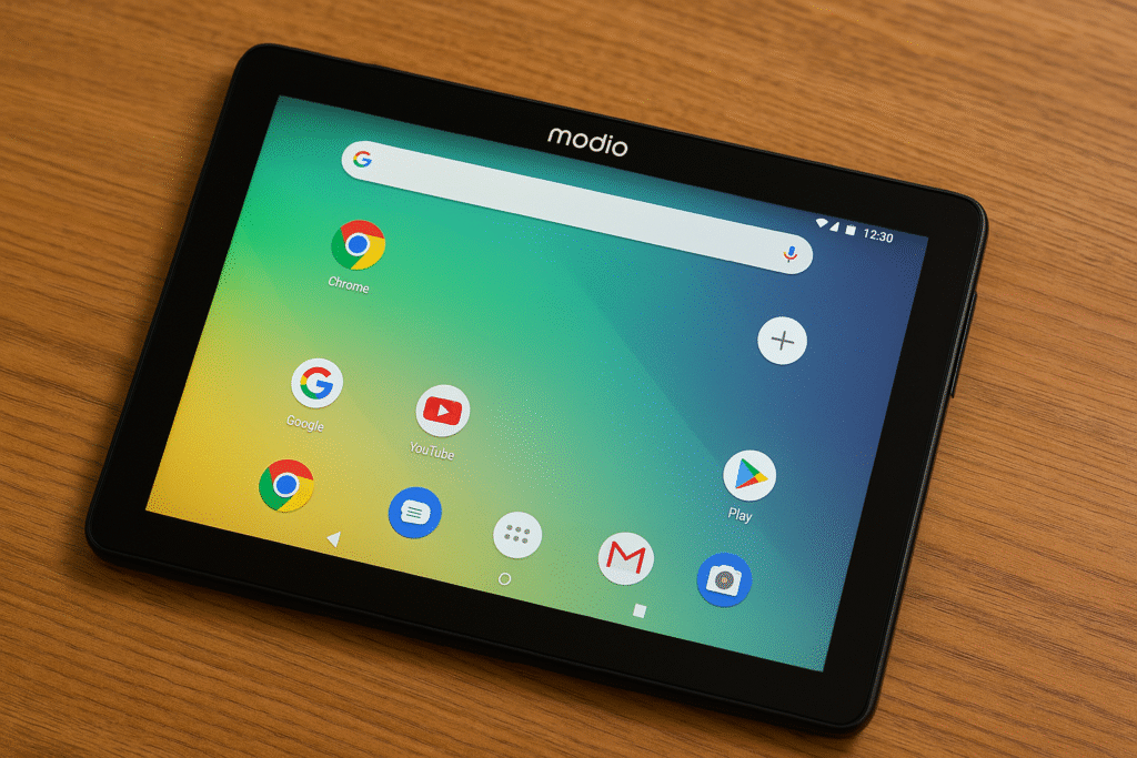 آیا تبلت مودیو ارزش خرید دارد؟ بررسی معایب واقعی و مزایای آن 1 ستفاده کودک از تبلت مودیو برای آموزش آنلاین ابتدایی